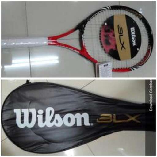 a tennis racket with a logo