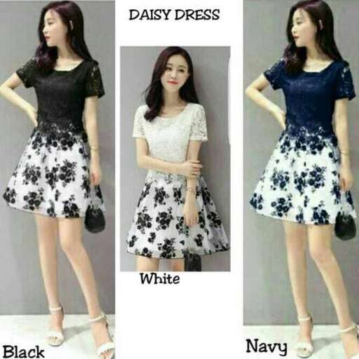 i love the black and white dress with the black and white flowers.