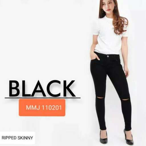 black jeans with a white tee