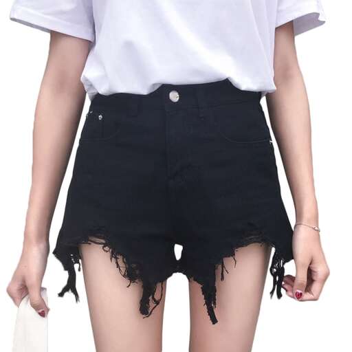 black shorts with a white tee