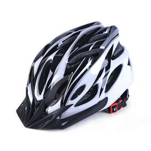 the helmet is made of white and black.