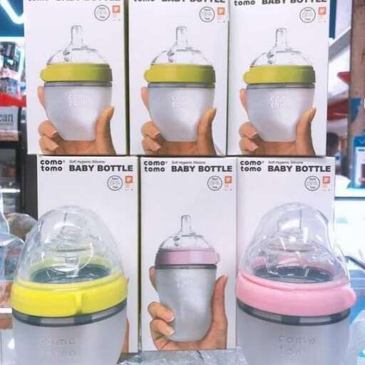 a display of baby bottles and a bottle.