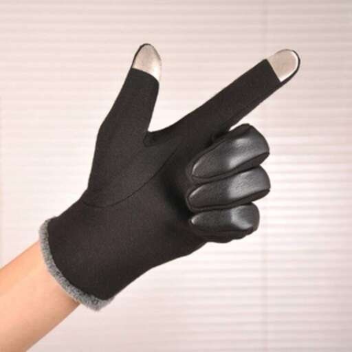a glove with a hole in the middle