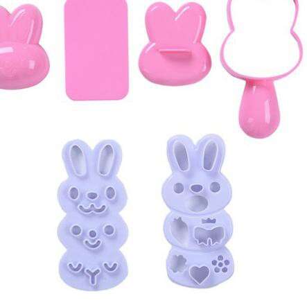 pink and blue bunny set with pink and white bunny ears.