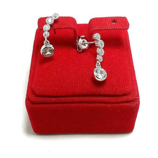 sterling silver earrings in red box