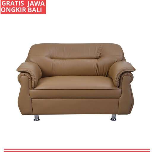 a large brown leather sofa with a flat back.