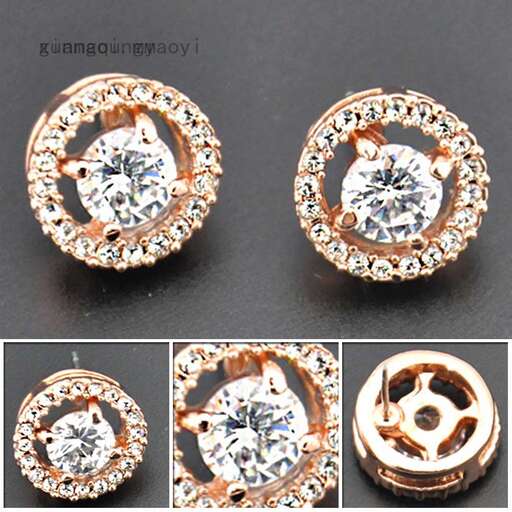 a pair of 18k gold earrings