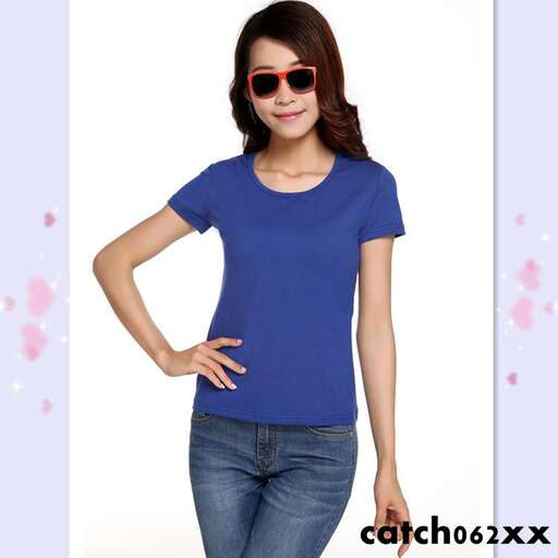 blue t - shirt with a touch of pink