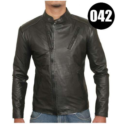 leather jacket with a zipper