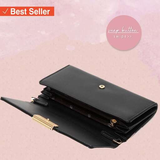 wallet in black with a gold finish