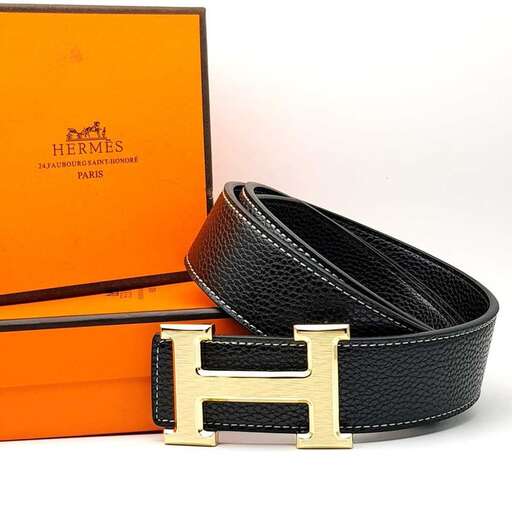 a leather belt with a buckle and a buckle.