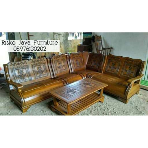 a couch made from a salvaged wood.