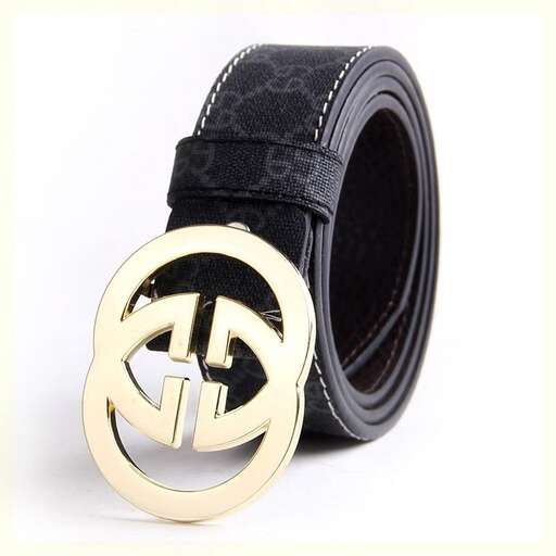 leather belt with a metal buckle