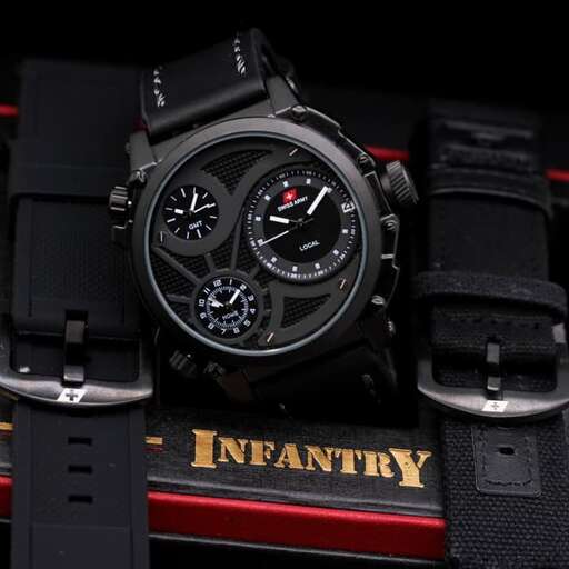 a black watch with a black strap