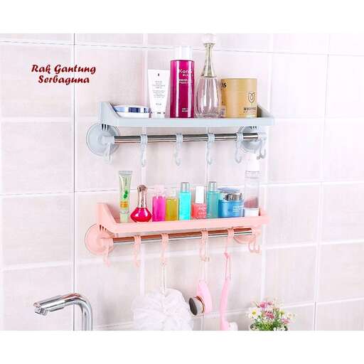 a shelf with various products on it.