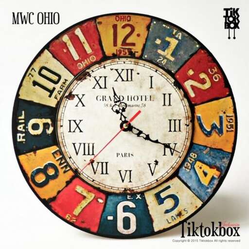 a clock with different numbers and numbers on it.