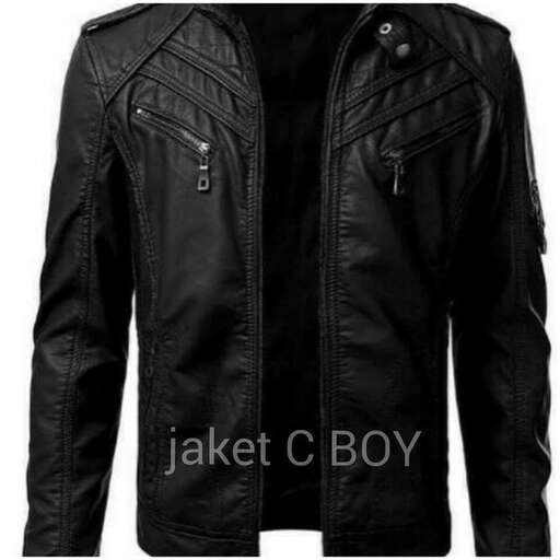 leather jacket with a zipper