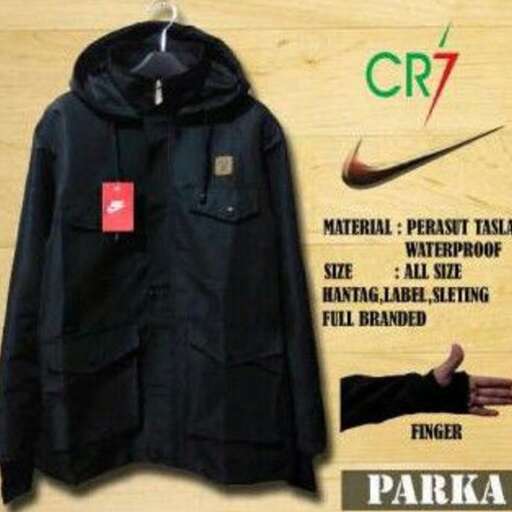 the hoodie is made of leather.