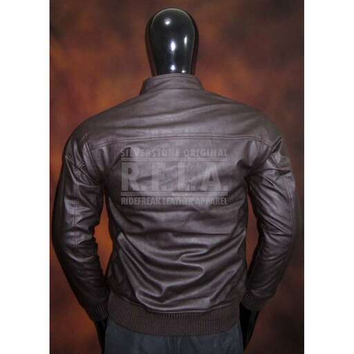 leather jacket with a hood