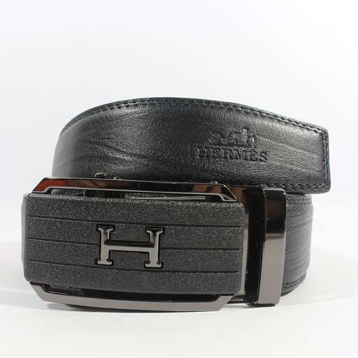 leather belt with a buckle