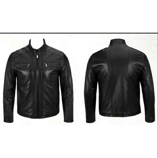 leather jacket in black leather