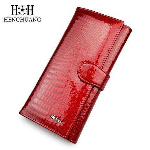 leather wallet in red leather