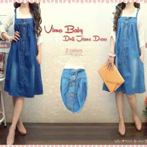denim dress with a cute little girl