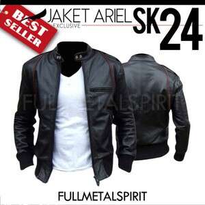 leather jacket with a white t - shirt