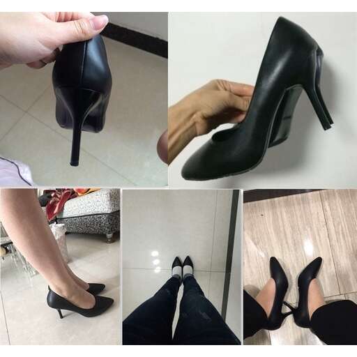 a woman's shoe with a heel.
