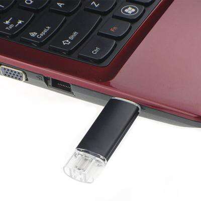 a usb port plugged into a laptop