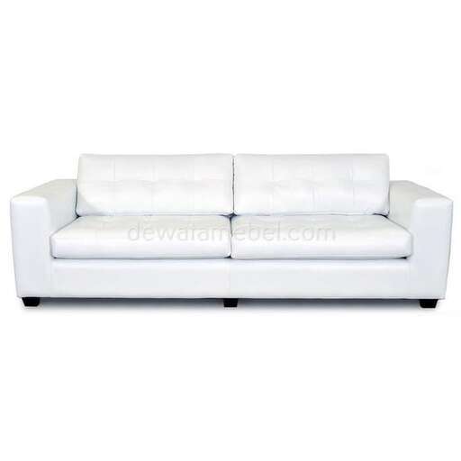 white leather sofa with a white leather seat