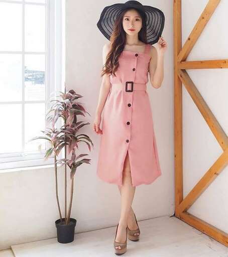 person in a pink dress