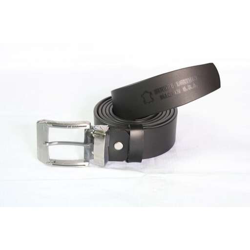 a belt made of leather and a metal band.