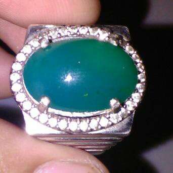 ring of the gods, green opal set in sterling silver