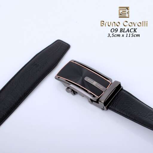 a black strap with a silver buckle