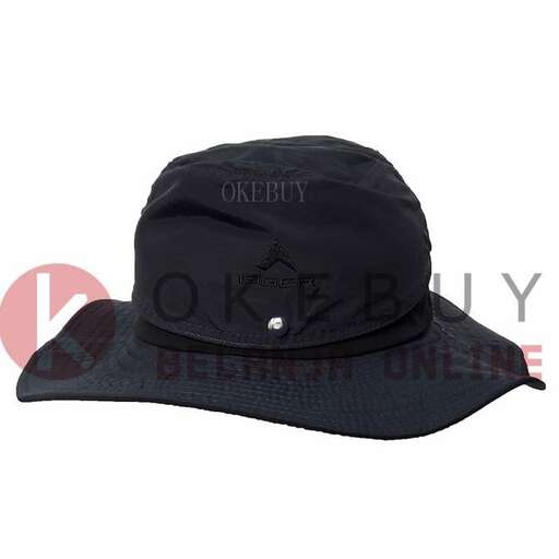 black hat with a white background