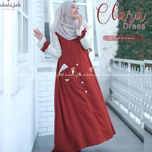 a woman in a red dress