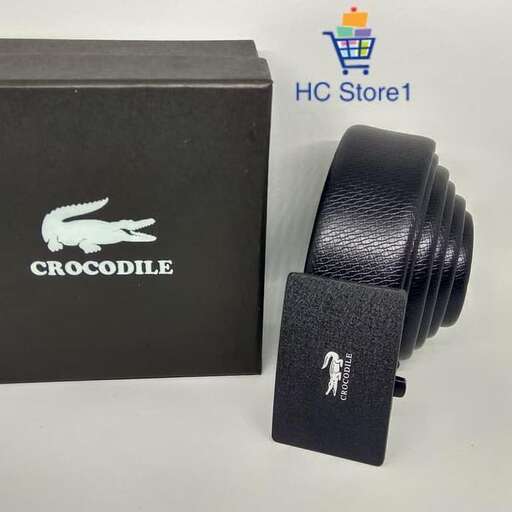 a black leather belt with a black strap and a black case.