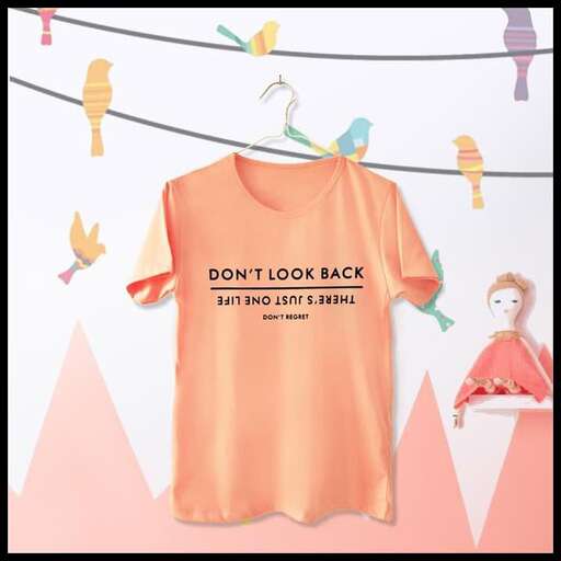 a t - shirt with birds on it.