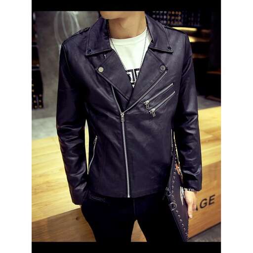 leather jacket with a zipper