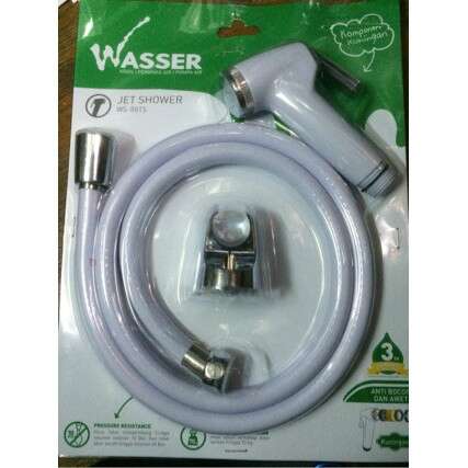 a white and silver faucet in a plastic bag.