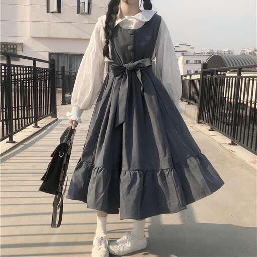 a model in a vintage dress