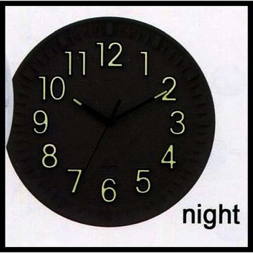 a clock that is on a white background.