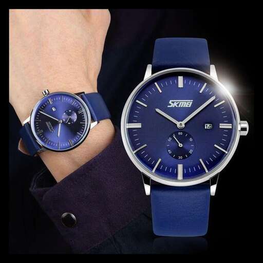 blue watch with a blue face