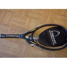 a tennis racket is laying on the floor.