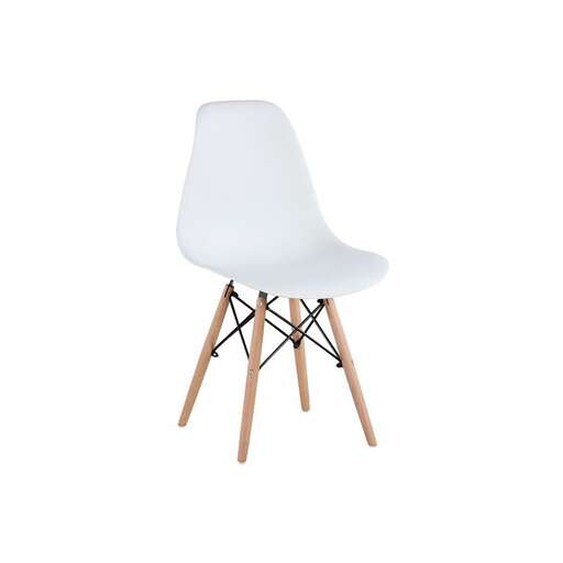 the chair is made from wood and steel.