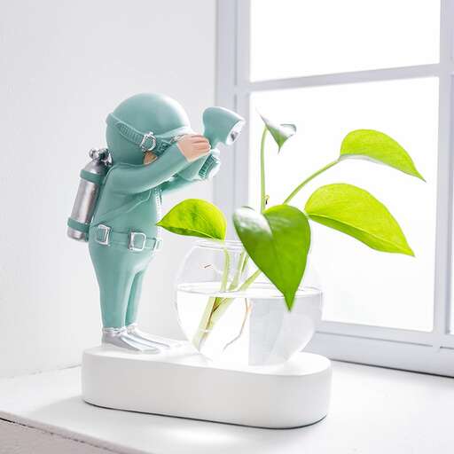 a robot looking out of a window