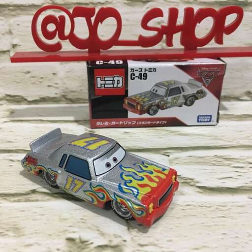 a toy car on display