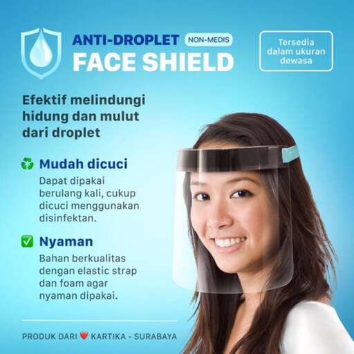 a girl with a plastic head covering on her face.