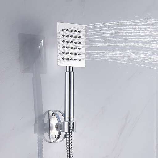 a shower head with a hose attached to it.
